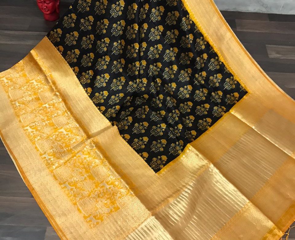 Pure kalamkari banaras silk sarees with blouae (3)