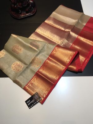 Pure kora tissue sarees with blouse (1)