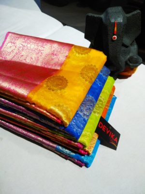 Pure kora tissue sarees with blouse (4)