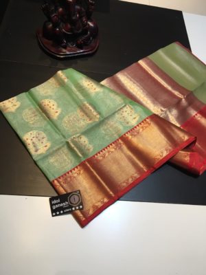 Pure kora tissue sarees with blouse (5)