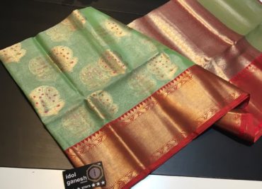 Pure kora tissue sarees with blouse (5)
