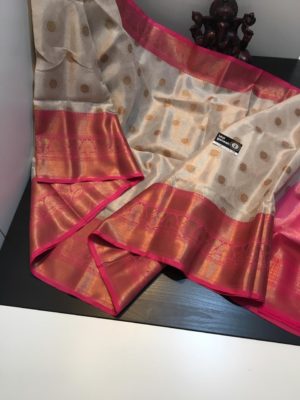 Pure lite weight kanchi tissue sarees with blouse (1)