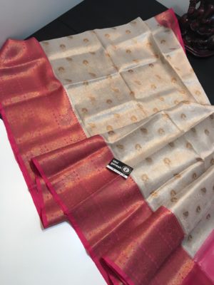 Pure lite weight kanchi tissue sarees with blouse (2)