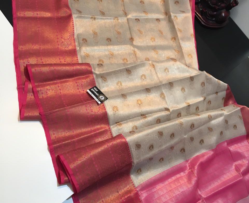 Pure lite weight kanchi tissue sarees with blouse (4)