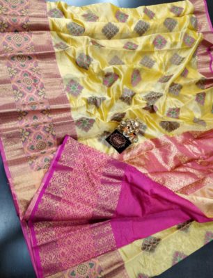 Pure maheshwari silk saree with ikkat border (3)