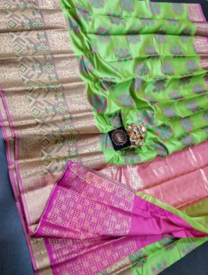 Pure maheshwari silk saree with ikkat border (7)