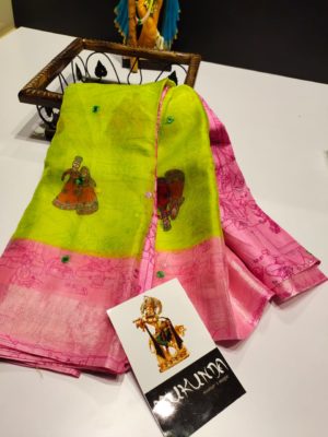 Zara silk sarees with cartoon design (3)