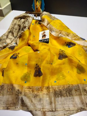 Zara silk sarees with cartoon design (8)