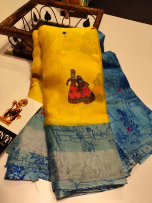 Zara silk sarees with cartoon design (9)