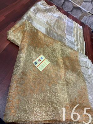 pure tussar tissue embroidary saree with blouse (1)