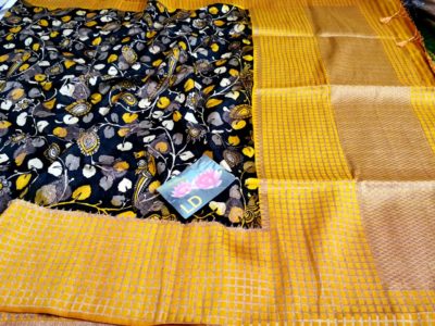 Banaras khadi jute kalamkari digital print sarees (9)