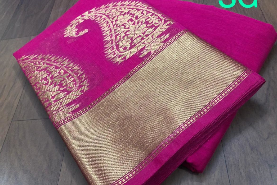 Banaras silk blend saree with kanchi border (1)