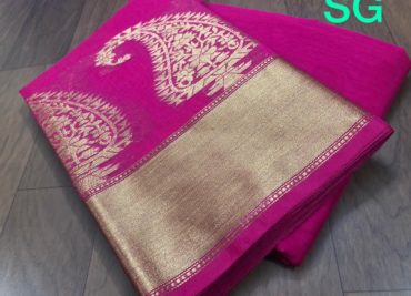Banaras silk blend saree with kanchi border (1)