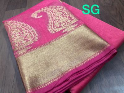 Banaras silk blend saree with kanchi border (10)