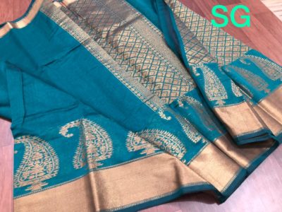 Banaras silk blend saree with kanchi border (11)