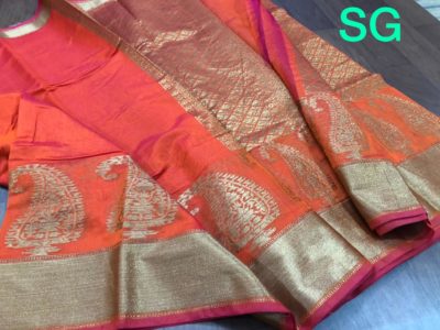 Banaras silk blend saree with kanchi border (13)