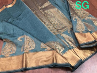 Banaras silk blend saree with kanchi border (14)