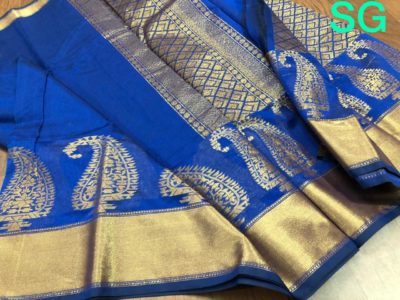 Banaras silk blend saree with kanchi border (15)