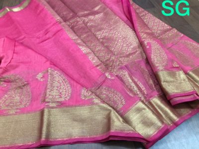 Banaras silk blend saree with kanchi border (16)