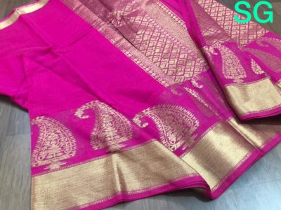 Banaras silk blend saree with kanchi border (2)