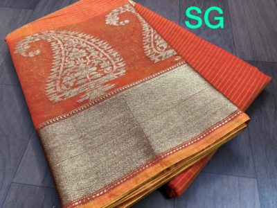 Banaras silk blend saree with kanchi border (3)