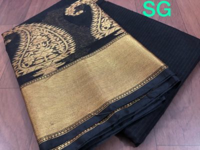 Banaras silk blend saree with kanchi border (5)