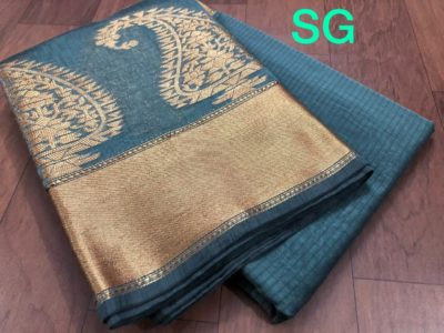 Banaras silk blend saree with kanchi border (6)