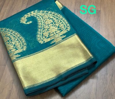 Banaras silk blend saree with kanchi border (9)