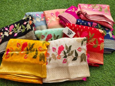 Banarasi soft pattu sarees with blouse (1)