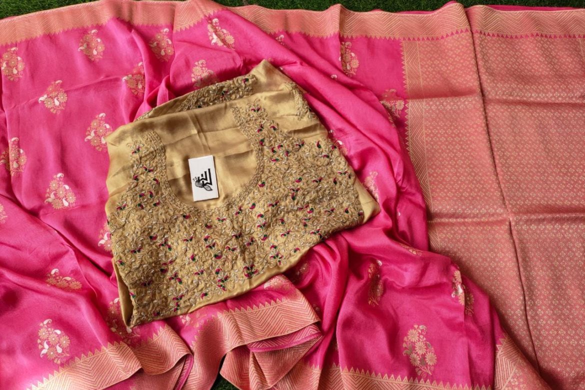 Banarasi soft silk sarees with blouse (10)
