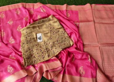 Banarasi soft silk sarees with blouse (10)