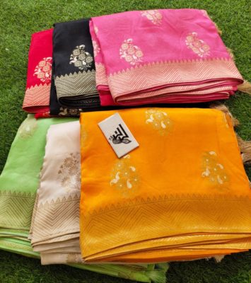 Banarasi soft silk sarees with blouse (14)