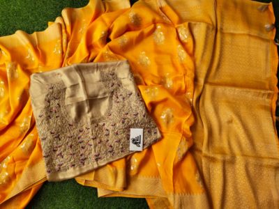 Banarasi soft silk sarees with blouse (5)