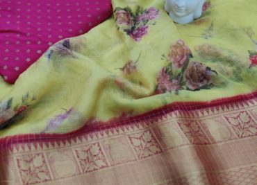 Beautiful pure organza floral sarees with blouse (3)