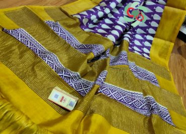 Block printed pure zari tussar sarees (2)
