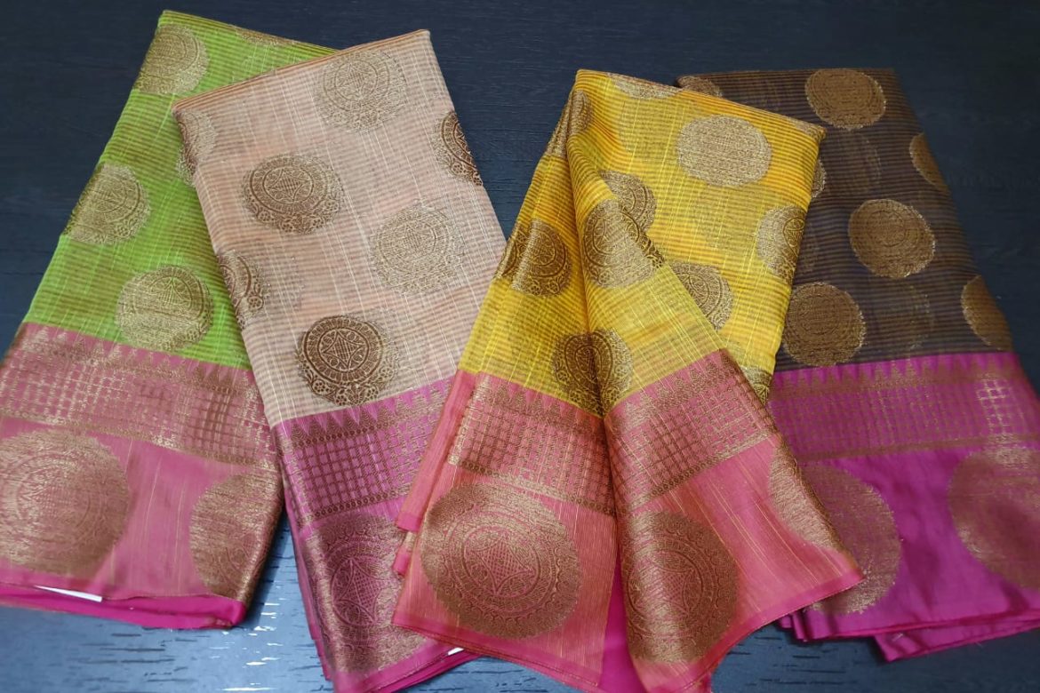 Chanderi antique weaving brocade sarees (4)