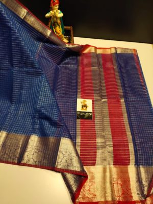Chanderi checks sarees with contrast border (8)