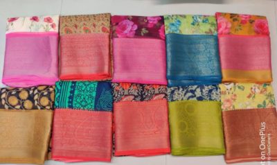 Cotton silk sarees with contrast blouse (2)