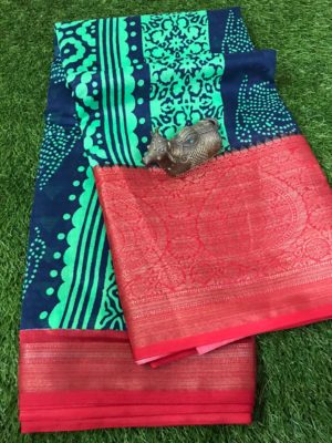 Cotton silk sarees with contrast blouse (3)