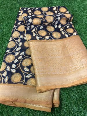Cotton silk sarees with contrast blouse (4)