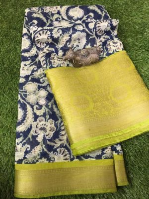 Cotton silk sarees with contrast blouse (6)