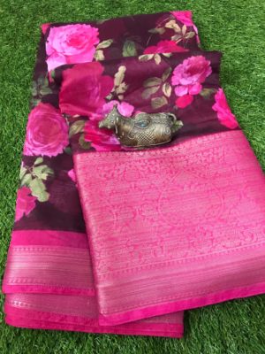 Cotton silk sarees with contrast blouse (7)