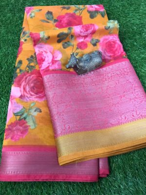 Cotton silk sarees with contrast blouse (9)