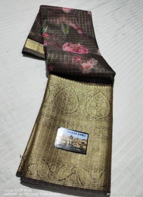 Digital printed kora sarees with blouse (10)