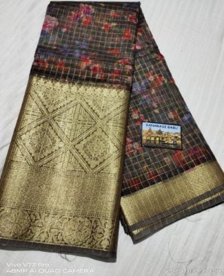 Digital printed kora sarees with blouse (16)