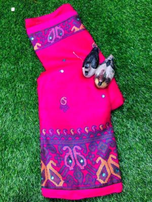 Exclusive soft jute with kantha print sarees (3)