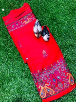 Exclusive soft jute with kantha print sarees (4)