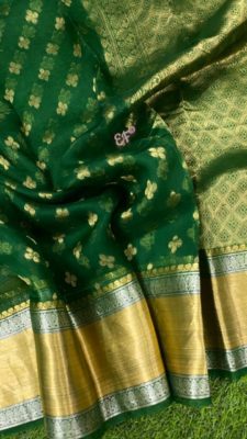 Fancy shades of organza sarees with blouse. (11)