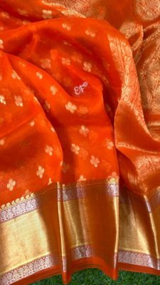 Fancy shades of organza sarees with blouse. (13)