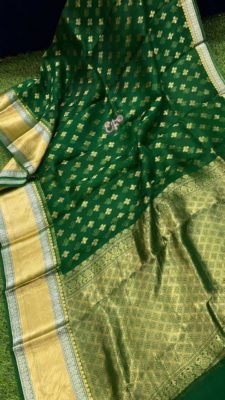 Fancy shades of organza sarees with blouse. (14)